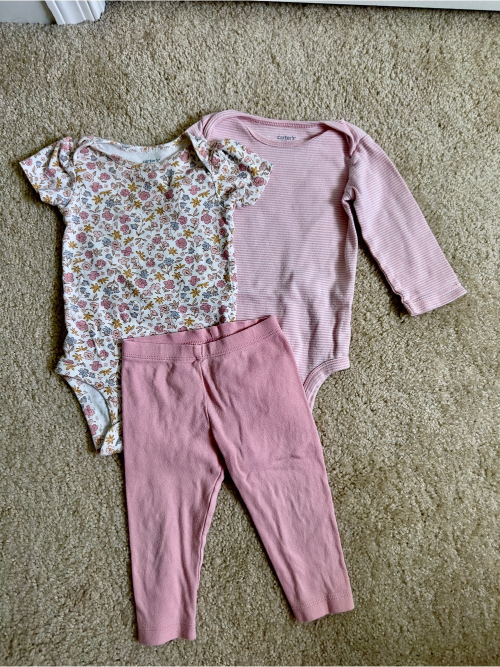 Carter's Pink Bunny Set - Solid Pale Pink